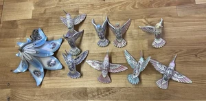 Juego de 10 colibríes de porcelana Lena Liu Precious Jewels LEER - Imagen 1 de 10