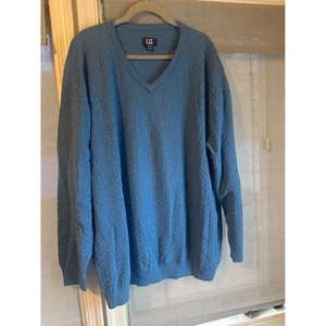 Cutter & Buck Vneck Sweater Men's Size 4XB Blue - Picture 1 of 5