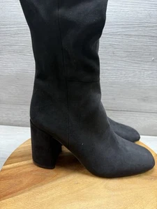 Steve Madden Lizah Womens Knee High Boots Black Block Heel Boots Size 10M - Picture 1 of 9
