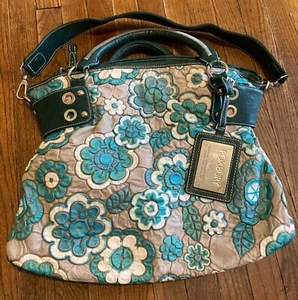 Roxbury Large Floral Puffed Leather Handbag Purse Bag Satchel Strap  - Bild 1 von 9