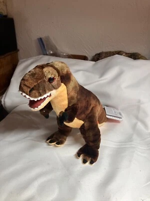 Wild Republic T-Rex Dinosaur Tyrannosaurus Red Brown 8" Plush Has Tags - Image 1 of 4