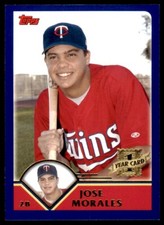2003 TOPPS TRADED & ROOKIES JOSE MORALES MINNESOTA TWINS #T229
