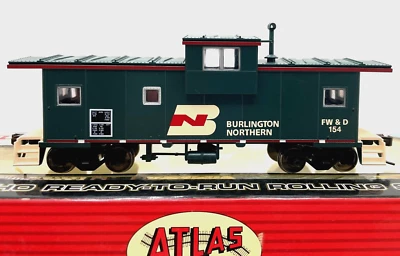 HO ATLAS 1928 EXTENDED VISION CABOOSE BURLINGTON NORTHERN EXECUTIVE # FW&D 154 - Image 1 of 2