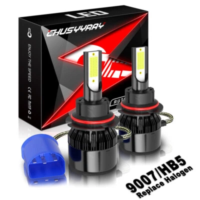 For FORD Ranger 1990-2011 LED Headlight Kit 9007 HB5 6000K White Hi/Lo COB Bulbs - Image 1 of 4