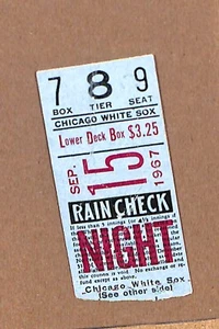 9/15/1967 MINNESTOTA TWINS @ CHICAGO WHITE SOX TICKET STUB - Picture 1 of 1