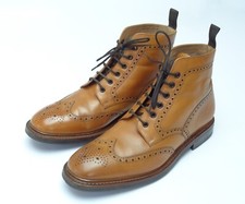 LOAKE 1880 WOLF TAN LEATHER BROGUE BOOTS SHEEPSKIN LINED UK 10 EU 44 US 11 £310