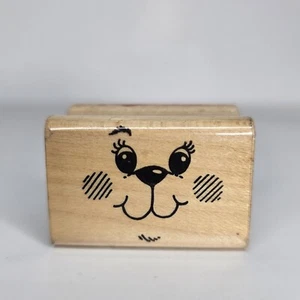 Fun Stamps Bärengesicht Holz montiert Gummistempel J63 von 1990 - Bild 1 von 7