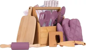 Safe Kids Cooking & Baking Set with Apron - 14-Piece Gift for Little Chefs - Picture 1 of 8