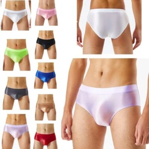 Costume da bagno uomo slip lucido olio vita bassa rigonfiamento marsupio mutandine Sissy intimo - Foto 1 di 55