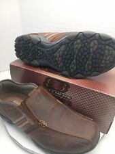 Skechers Mens Diameter Zinroy Brown Leather Slip On Loafers Shoes Sz 10.5 WIDE