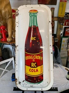Vintage Rare Convex Style RC Royal Crown Bottle Sign 35" x 16" - Picture 1 of 11