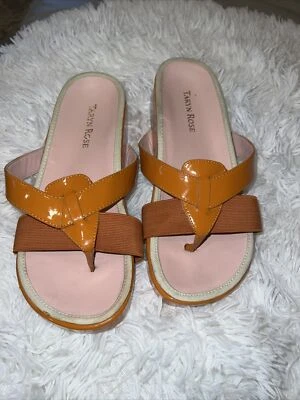 Taryn Rose Austen  Sandals Thong +Stretch Strap Platform Orange Sz 6.5M - Image 1 of 4