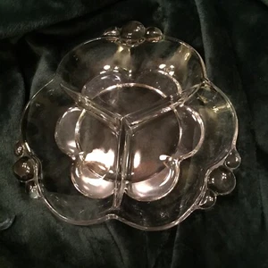 Duncan Miller Canterbury Tri-part Open Heart Open Candy Dish Tray Tidbit Server - Picture 1 of 5