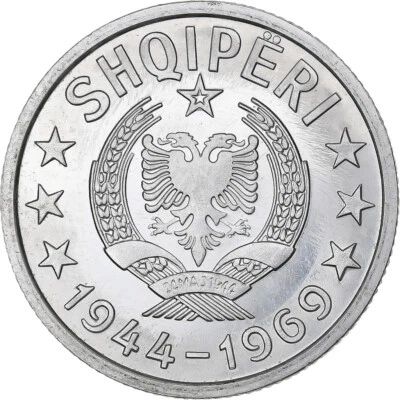 [#1251201] Albania, 20 Qindarka, 1969, Aluminum, AU, KM:46 - Image 1 of 2