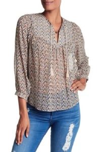 JOIE Babah Snake Texture Printed Silk Blouse, XSmall - Picture 1 of 8