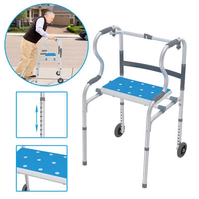 Faltbar Aufstehhilfe Gehhilfe Gehstock Gehgestell Gehwage mit Sitz für Senioren - Bild 1 von 4