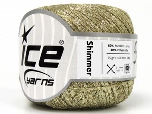 Light Gold Shimmer Ribbon Floss 81076 Ice Yarns Metallic Flat Braid 25gr 174y - Picture 1 of 3