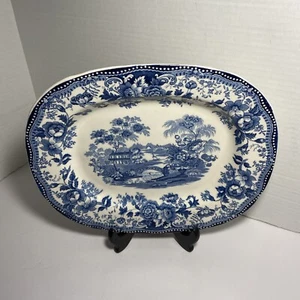 Clarice Cliff Royal Staffordshire Tonquin Blue Serving Dish 11”-BB15 - Picture 1 of 14