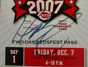 Homer Bailey Autographed Redsfest Pass