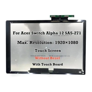 12" LCD Touch Screen FHD Digitizer Assembly for Acer Switch Alpha 12 SA5-271 - Picture 1 of 9
