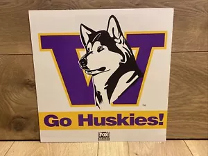 Vintage 11 x 11" Go Huskies! Washington Husky Fox Sports Northwest Werbekarte - Bild 1 von 10