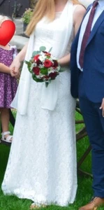 Hochtzeitskleid Brautkleid Standesamtkleid Hochzeitsdress A-Linie Spitze Lang - Bild 1 von 5