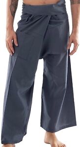Thai Fisherman Pants Tolay Cotton  Yoga Trouser -  Free Size - light gray