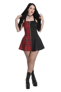 Banned Alternative Ness Half/Half Dress - punk - Red Tartan - L - Picture 1 of 1