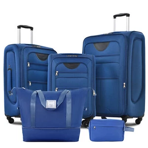 Softside Luggage Expandable 3 Piece Set Suitcase with Duffel Bag Upright Spinner - Picture 1 of 10