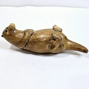 Sea Otter Wood Hand Carved 7" - Picture 1 of 6