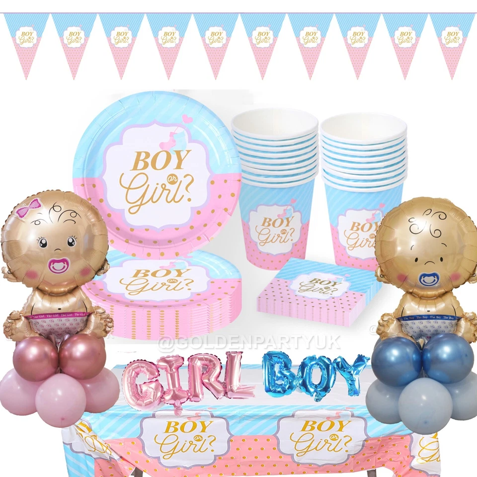 Baby Shower Gender Reveal Boy or Girl Party Supplies Balloons Display Decor
