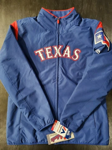 New Women's Texas Rangers Majestic On-Field Therma Base Thermal Full-Zip Jacket Cover