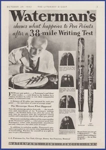 Vintage 1932 WATERMAN'S Fountain Pen Lady Patricia Patrician 30's Print Ad - Picture 1 of 1