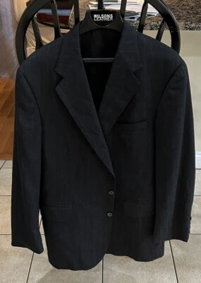 Vintage POLO University Club by Ralph Lauren Blazer Size 44R Gray Striped Wool - Image 1 of 4