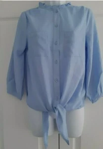 NEU Ex Oasis blau vorne zum Binden Shirt Bluse Top Größe 12 **LAST ONE** - Bild 1 von 4