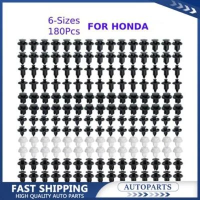 180Pcs Trim Panel Clip Bumper Fender Fastener Push Rivets For Honda Civic Accord - Imagem 1 de 4