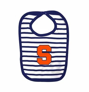 Syracuse Orangemen Striped Bib Newborn Baby 100% Cotton Zelcro Closure NEW - Picture 1 of 1