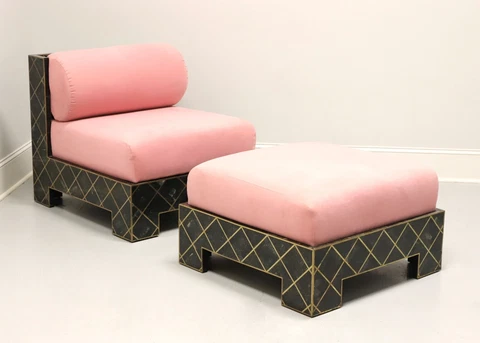 MAITLAND SMITH Green/Black Tessellated Marble Two Piece Chaise Lounge Cover