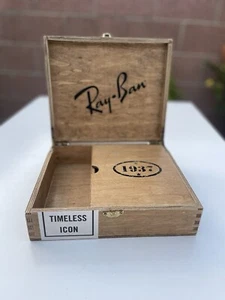 Ray Ban Sunglasses Havanna Collection Wood Storage Box Organizer New - Picture 1 of 9