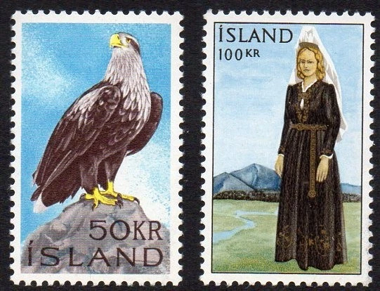Islandia 1965-66 Sc #378-379 Águila y Disfraz MNH Foto 1 de 1