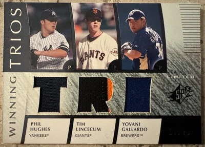 2008 SPX Winning Trios WT-GHL Lincecum Hughes Gallardo Triple Patch 10/25 - Image 1 of 4