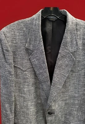 Vtg Pioneer Wear Gray Speckled Flecked Blazer Western Jacket Large 46 - Image 1 of 4