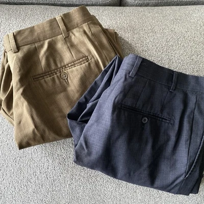 Pantalones de vestir de lana Kirkland Signature 36x30 para hombre lote de 2 medidas 27L 28L Foto 1 de 4