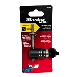 Master Lock Trailer Lock, Stainless Steel Adjustable Coupler Latch Lock, 2847DAT - Picture 1 of 3