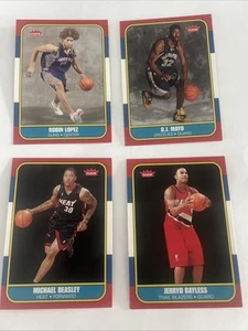 LOT 4 2008-09 Fleer 1986-87 Rookies Robin Lopez Michael Beasley OJ Mayo Bayless - Picture 1 of 6