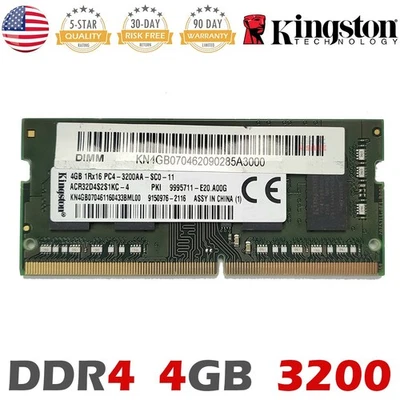 Kingston 4GB DDR4 Laptop Memory PC4-3200AA 1Rx16 SODIMM ACR32D4S2S1KC-4 9995711 - Image 1 of 2