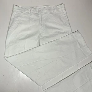New Irvine Park Mens Summer Dress Pants White Flat Front Cotton Blend Sz 34 L - Picture 1 of 9