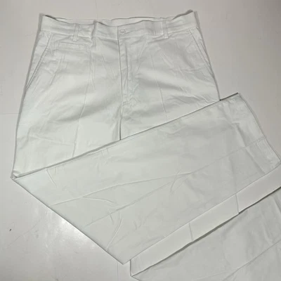 Nuevo Irvine Park Hombres Verano Vestido Pantalones Blanco Frente Plano Mezcla Algodón Talla 34 L Foto 1 de 4