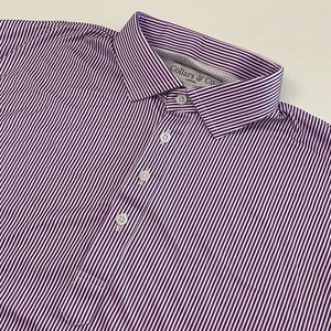 Collars & Co eleganter Kragen weiß lila vertikale Streifen Herren Large Polo neu ohne Etikett - Bild 1 von 9