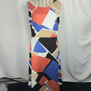 The Limited ärmelloses Kleid mehrfarbig geometrisch abstrakt Druck Größe 10 neu ohne Etikett - Bild 1 von 8